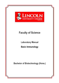 Laboratory Manual Basic Immunology Edited By