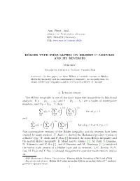 MODULES and ITS REVERSES 1. Introduction the Hölder Inequality