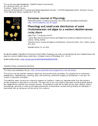 Phenology and Small-Scale Distribution of Some
