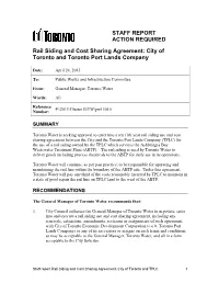 STAFF REPORT ACTION REQUIRED Rail Siding and Cost Sharing