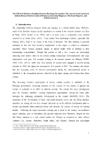 1. Introduction the Relationship Between Women's Work And