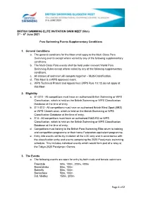 BSGM 2021 Para-Swimming Conditions For