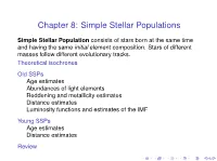 Chapter 8: Simple Stellar Populations
