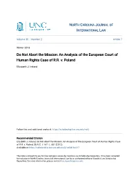 Do Not Abort the Mission: an Analysis of the European Court of Human Rights Case of R.R