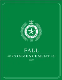 Download the Fall Commencement 2020 Program