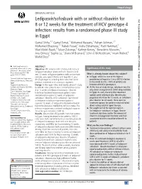 Ledipasvir/Sofosbuvir with Or Without Ribavirin for 8 Or 12 Weeks For
