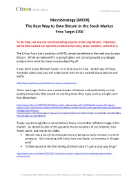 Microstrategy (MSTR) the Best Way to Own Bitcoin in the Stock Market Price Target $700