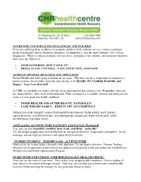 OVERCOME YOUR HEALTH CHALLENGES and INJURIES If