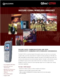 Secure Cdma Wireless Handset