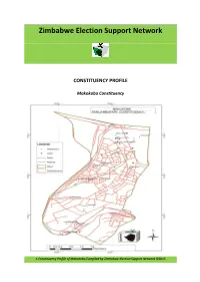 Zimbabwe Election Support Network CONSTITUENCY PROFILE