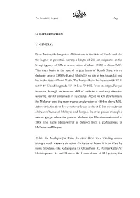 1.0 INTRODUCTION 1.1 GENERAL River Periyar, the Longest of All the Rivers in the State of Kerala and Also the Largest in Poten