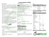 A Quick Guide to LATEX