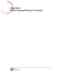 Appendix J Public Scoping Meeting Transcripts