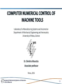 Computer Numerical Control of Machine Tools Computer