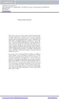Engaging Bach: the Keyboard Legacy from Marpurg to Mendelssohn Matthew Dirst Frontmatter More Information