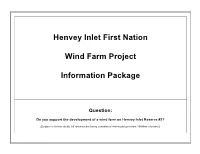 Henvey Inlet First Nation Wind Farm Project Information Package
