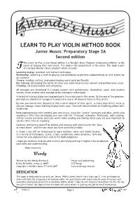Learn to Play VIOLIN Method Book Junior Musos: Preparatory Stage 2A Second Edition