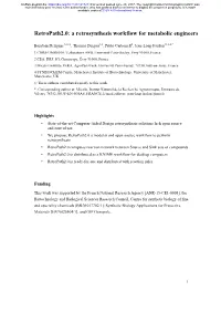 Retropath2.0: a Retrosynthesis Workflow for Metabolic Engineers