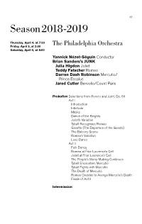 Romeo and Juliet | Program Notes