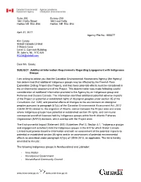 Additional Information Requirements Regarding Engagement with Indigenous Groups