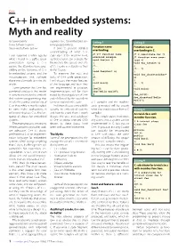 C++ in Embedded Systems: Myth and Reality