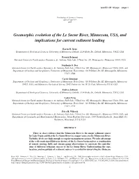 Geomorphic Evolution of the Le Sueur River, Minnesota, USA, and Implications for Current Sediment Loading
