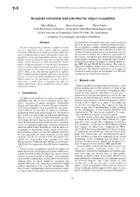 Keypoint Extraction and Selection for Object Recognition
