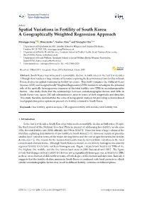 Spatial Variations in Fertility of South Korea: a Geographically Weighted Regression Approach
