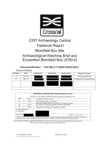 C257 LIS XTB12 Blomfield Box Fieldwork Report