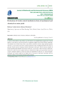 Evaluation of Weeds Control Methods in Form of Mechanical and Chemical on Onion Yield
