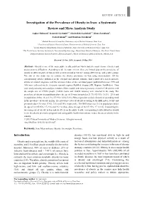 Investigation of the Prevalence of Obesity in Iran: a Systematic Review and Meta-Analysis Study