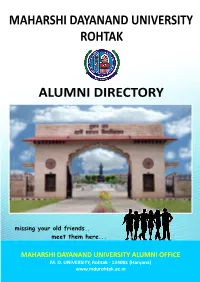 Maharshi Dayanand University Rohtak Alumni