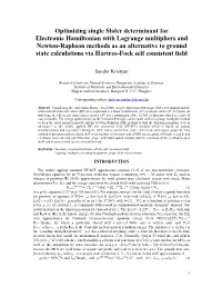 Optimizing Single Slater Determinant