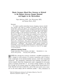 Phasic Coronary Blood Flow Patterns As Related to the Balance Between Oxygen Demand and Supply in the Myocardium
