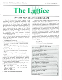 1997-1998 Msa Lecture Program