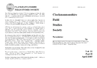 Clackmannanshire Field Studies Society the FORTH NATURALIST and HISTORIAN