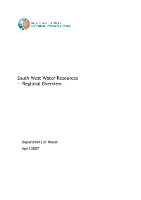 South West Water Resources — Regional Overview