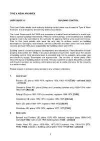 Tyne & Wear Archives User Guide 13 Building Control