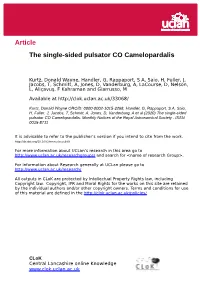 Article the Single-Sided Pulsator CO Camelopardalis