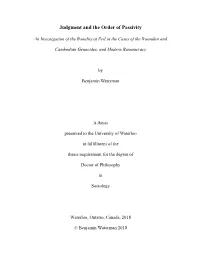 Judgment and the Order of Passivity
