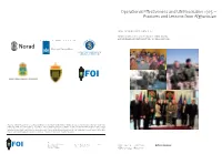Operational Effectiveness and UN Resolution 1325 – Practices and Lessons from Afghanistan