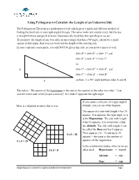 Using Pythagoras to Calculate the Length of an Unknown Side