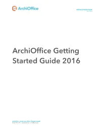 Archioffice Getting Started Guide 2016