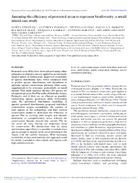 Assessing the Efficiency of Protected Areas to Represent Biodiversity