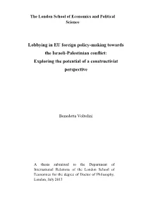 Lobbying in EU Foreign Policy-Making Towards the Israeli-Palestinian Conflict: Exploring the Potential of a Constructivist Perspective