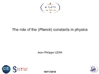 (Planck) Constants in Physics