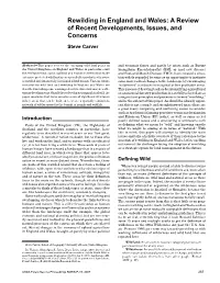 Rewilding in England and Wales: a Review of Recent Developments, Issues, and Concerns