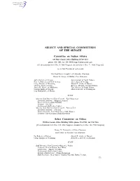 Select and Special Committees of the Senate