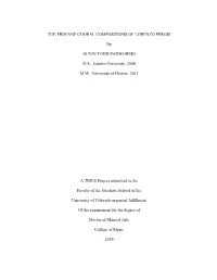 The Profane Choral Compositions of Lorenzo Perosi