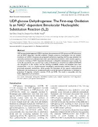 UDP-Glucose Dehydrogenase: the First-Step Oxidation Is an NAD+-Dependent Bimolecular Nucleophilic